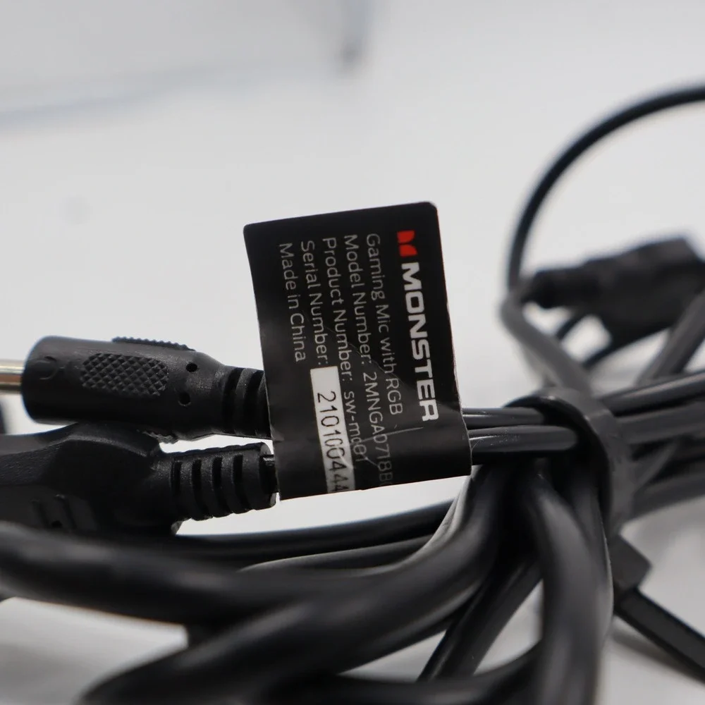 Monster Gaming Mic‎ with RGB 2MNGA0718B Black Desktop Gooseneck Microphone
